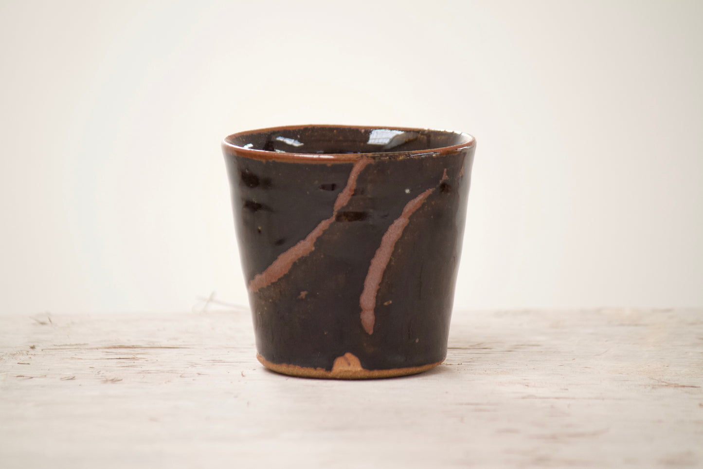 Black Tenmoku Mug with Finger Brush